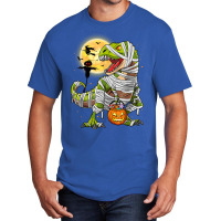 Dinosaur T Rex Mummy Pumpkin With Moon Halloween C Basic T-shirt | Artistshot