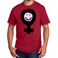 Female Smile For Minimal Feminism Music Basic T-shirt | Artistshot