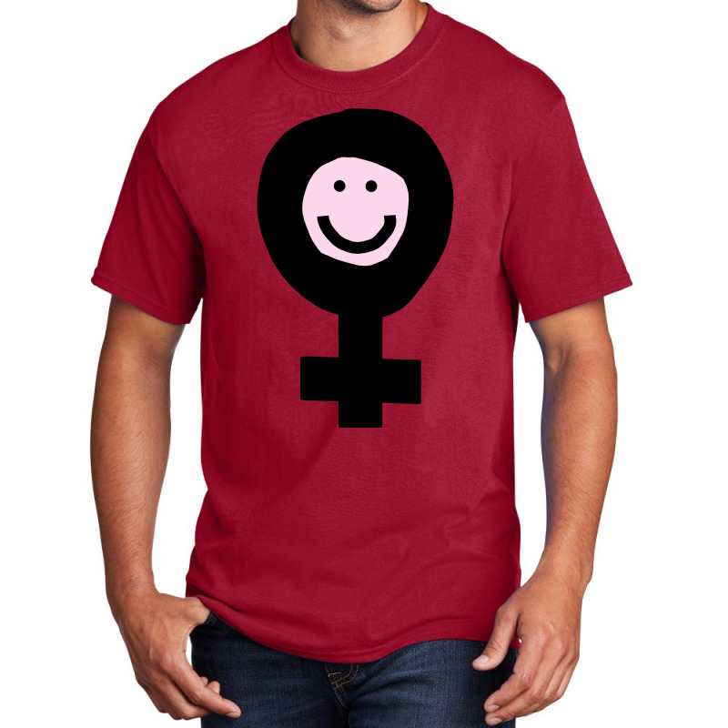 Female Smile For Minimal Feminism Music Basic T-shirt by omakatetterl | Artistshot