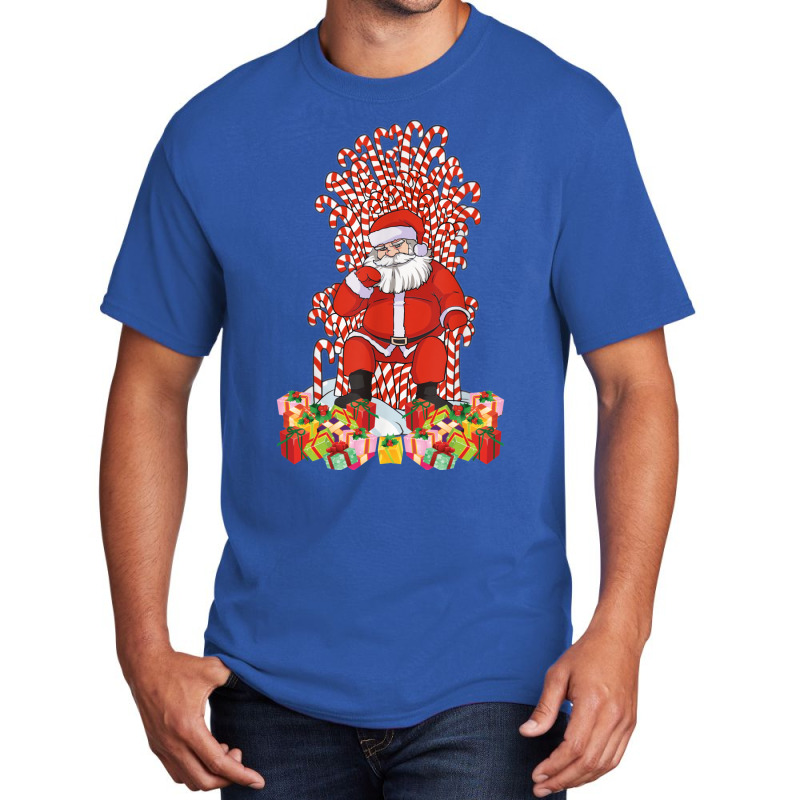 Santa Candy Cane Throne Christmas Santa Basic T-shirt | Artistshot