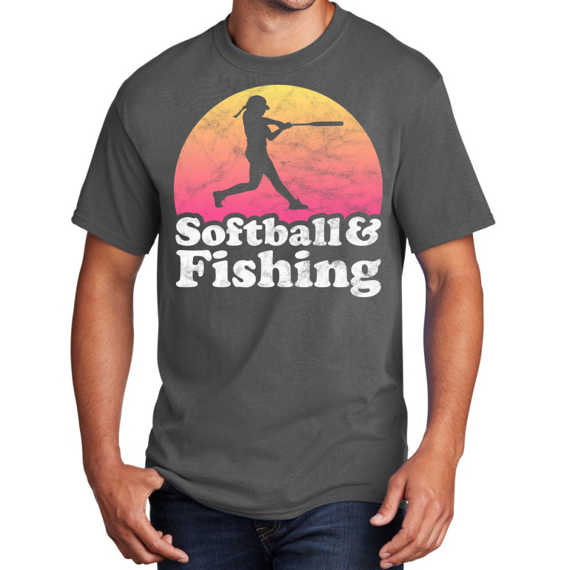 Softball And Fishing Gift For Softball Players Fan Basic T-shirt | Artistshot