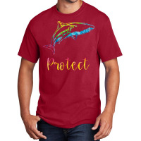 Protect Tie Dye Great White Shark Blue (1) Basic T-shirt | Artistshot