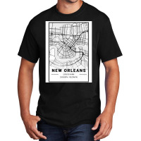 New Orleans City Map Basic T-shirt | Artistshot