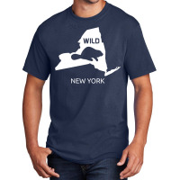 New York State Animal Beaver Silhouette Art Ny Sou Basic T-shirt | Artistshot