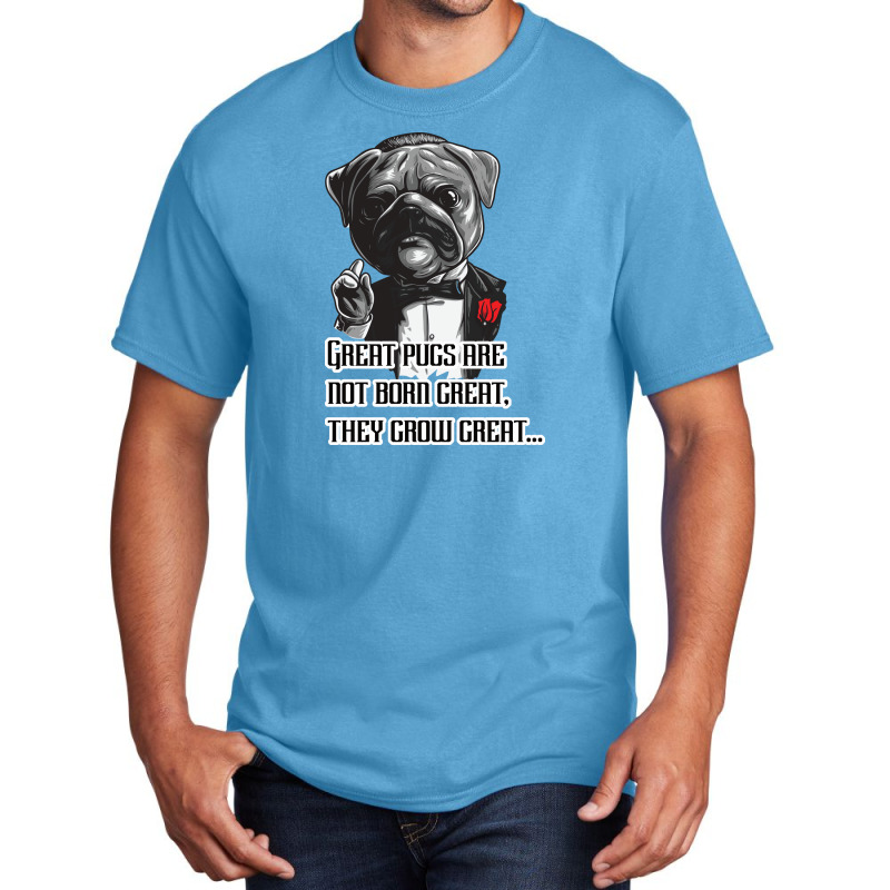 Pugfather Blue Basic T-shirt by abolilakdd | Artistshot