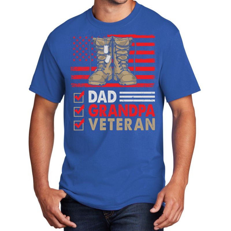 Dad Grandpa Veteran Vintage Favorite Holiday Veter Basic T-shirt | Artistshot