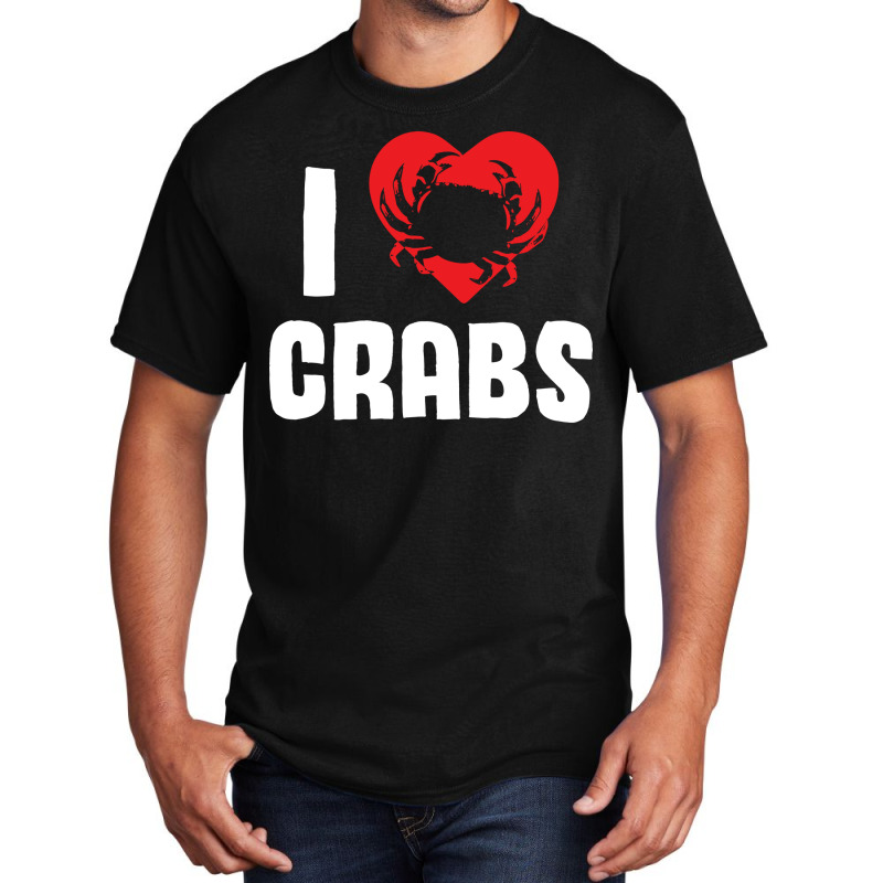 I Love Crabs Heart Crab Crustacean 70s Basic T-shirt | Artistshot