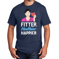 Fitter Healthier Happier 80s Basic T-shirt | Artistshot