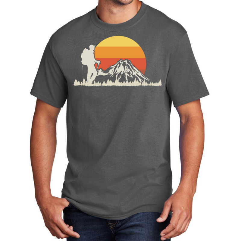 Hiking Hiker Mountain Nostalgia Basic T-shirt by aynarsaydani | Artistshot