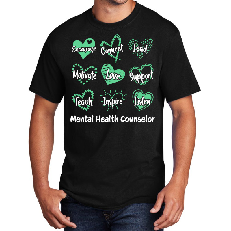 Mental Health Counselor Heart Nostalgia Basic T-shirt | Artistshot