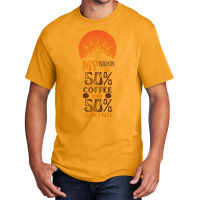 My Brain Is 50 Coffee And 50 Hiking Funny Love Basic T-shirt | Artistshot