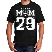 Custom Proud Football Mom Number 29 Personalized F Basic T-shirt | Artistshot