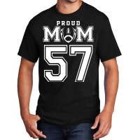 Custom Proud Football Mom Number 57 Personalized F Basic T-shirt | Artistshot