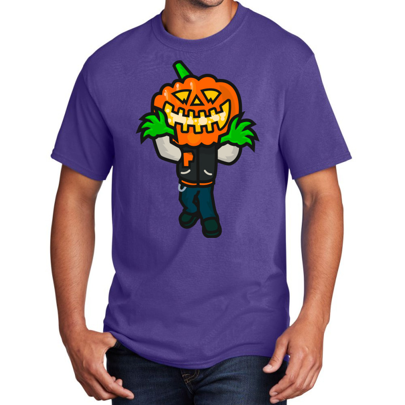 Varsity Pumpkin Creepin Cute Basic T-shirt by strosesimonsf | Artistshot