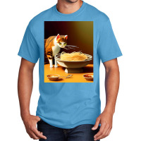 Cat Eating Spaghetti Sticker 2023 Basic T-shirt | Artistshot