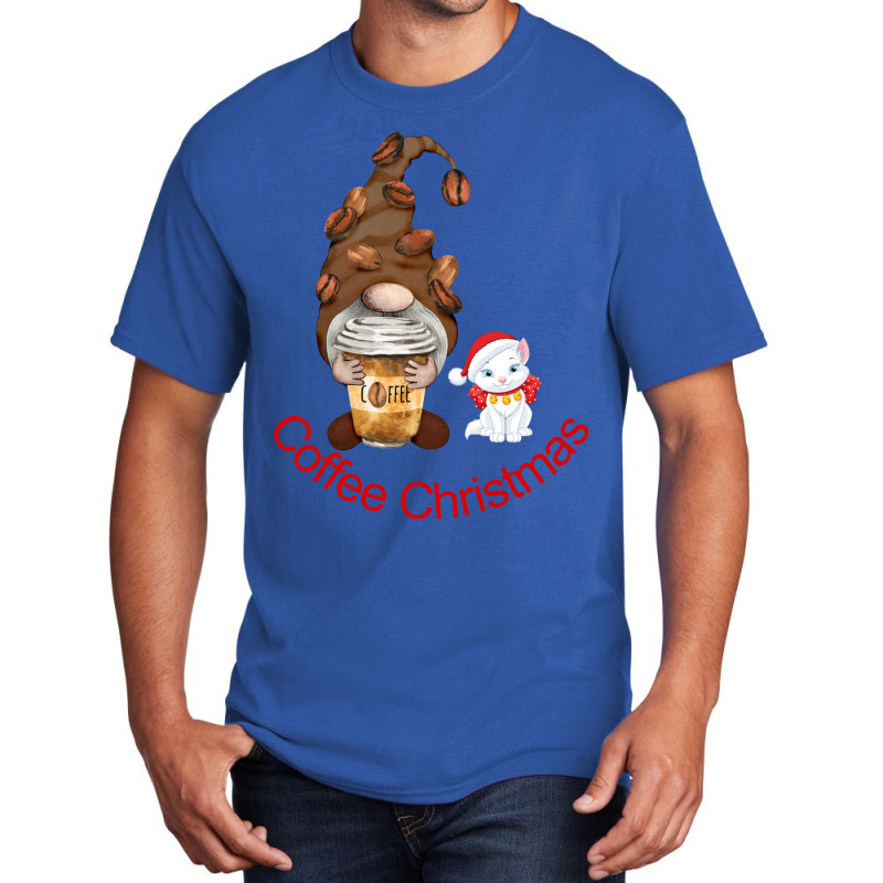 Christmas Coffee And Cat Lover Santa Clause Christ Basic T-shirt | Artistshot