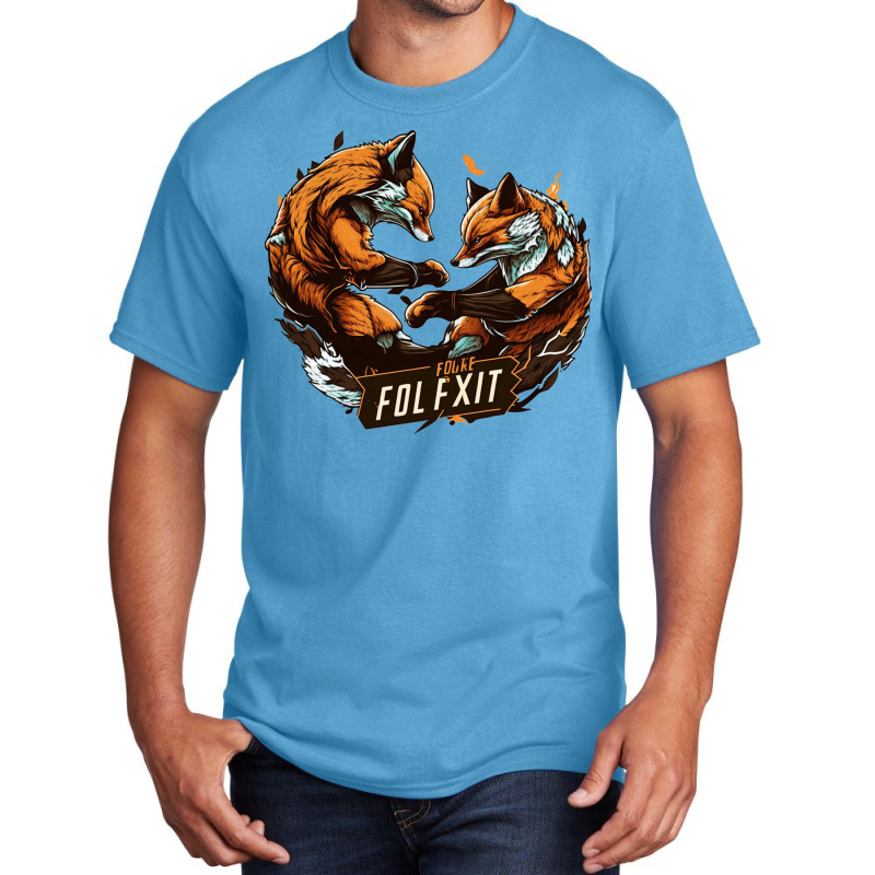 Fox Fight Basic T-shirt by ZoritaStrong290 | Artistshot