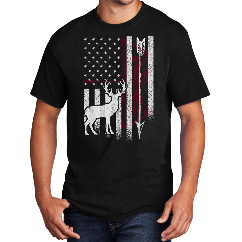 Deer Hunting With Bow For A Hunters Stars Basic T-shirt by vulumagelsyh | Artistshot