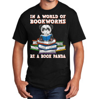 Bookworm Funny Reading Book Panda Reader Stars Basic T-shirt | Artistshot