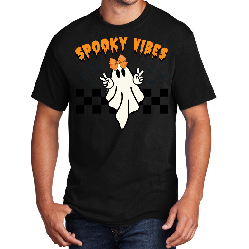 Ghost Spooky Vibes Halloween Basic T-shirt | Artistshot