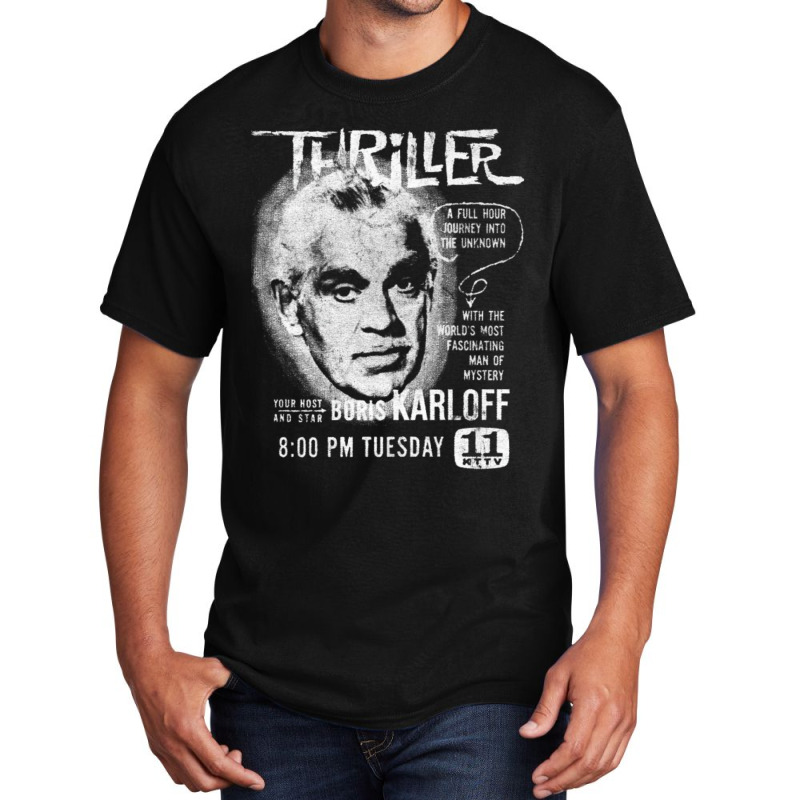 Boris Karloff Thriller Vintage Horror Aesthetic Basic T-shirt | Artistshot