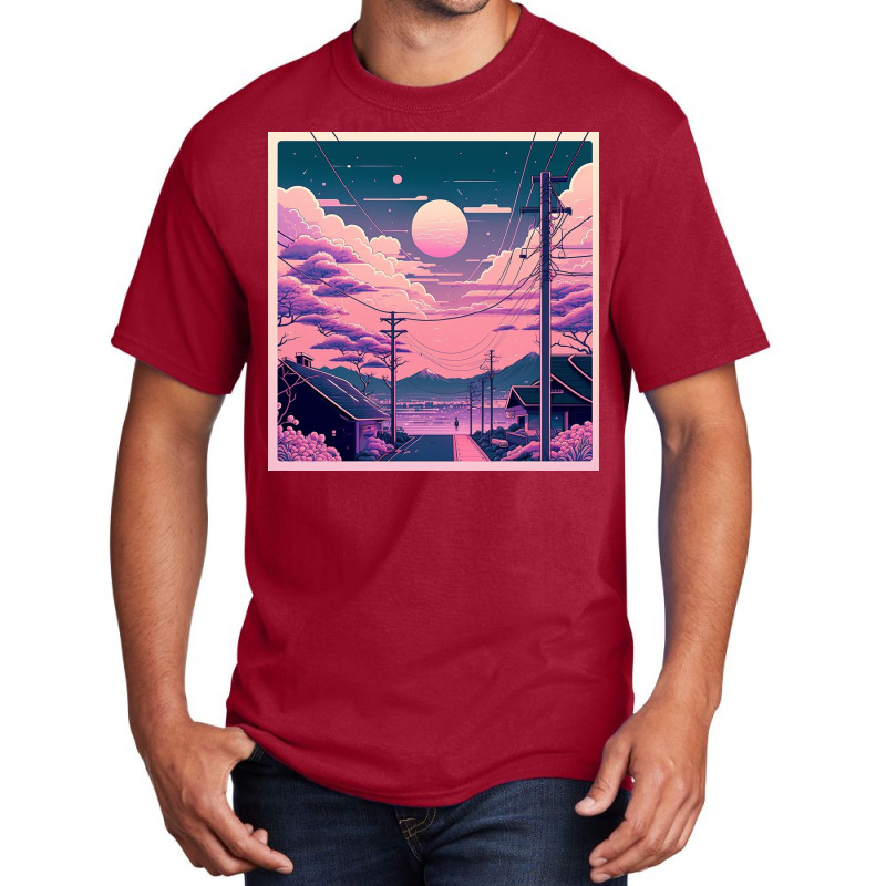 Aesthetic View On Sunset Sky Basic T-shirt by Haven Treasures | Artistshot