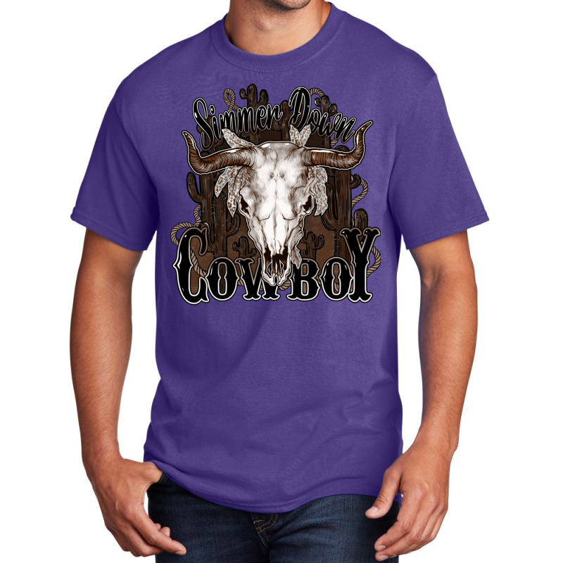 Simmer Down Cowboy Basic T-shirt | Artistshot