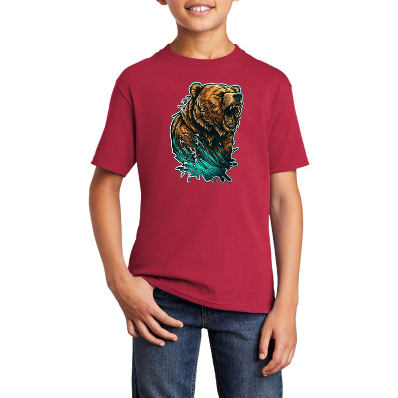 Bear Angry 3 Basic Youth T-shirt by KiboJustice | Artistshot