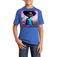 Little Black Girl With Eyeglasses Basic Youth T-shirt | Artistshot