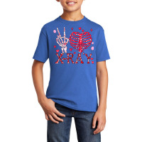 Peace Love X Ray Radiology Tech Happy Valentines D Basic Youth T-shirt | Artistshot