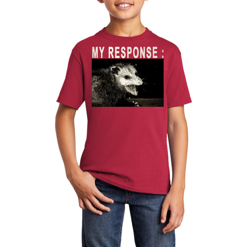 Angry Possum Response Basic Youth T-shirt by Letters 404 | Artistshot