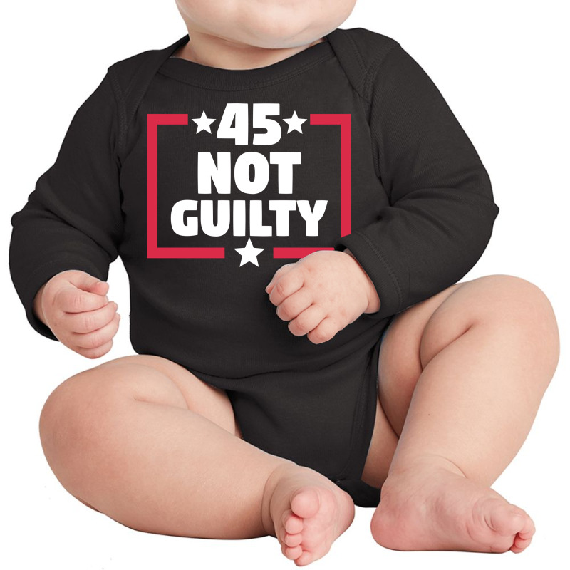 Trump Not Guilty - Pro Trump President 2024 Long Sleeve Baby Bodysuit | Artistshot