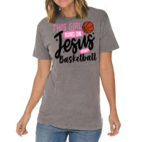 This Girl Runs On Jesus And Basketball Vintage T-shirt | Artistshot