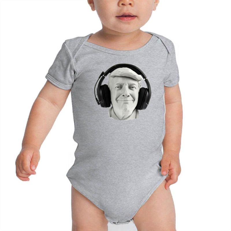 Smiling Trump Headphone Baby Bodysuit | Artistshot