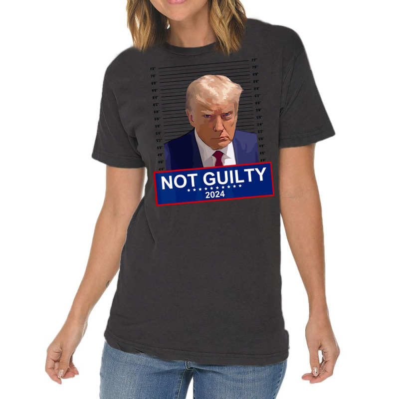 President Donald Trump Mugshot 2024 Not Guilty Vintage T-shirt | Artistshot