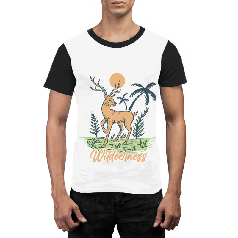 Wildeerness Wild Deer Graphic T-shirt by Mangustudio | Artistshot