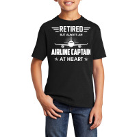 Retired But Always An Airline Captain At Heart Basic Youth T-shirt | Artistshot