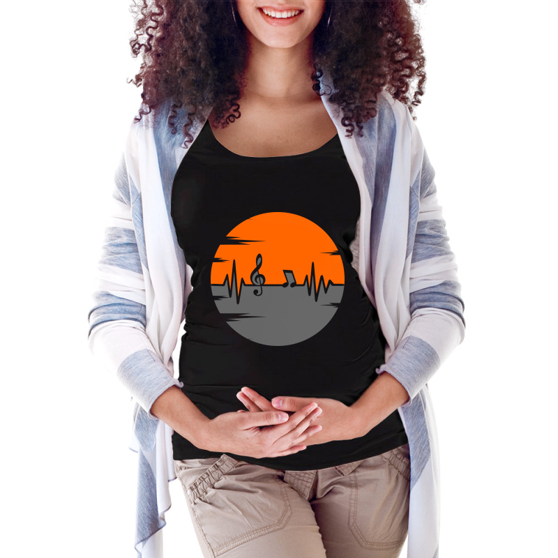 Music Pulse Heartbeat Note Maternity Scoop Neck T-shirt by Amitabart | Artistshot