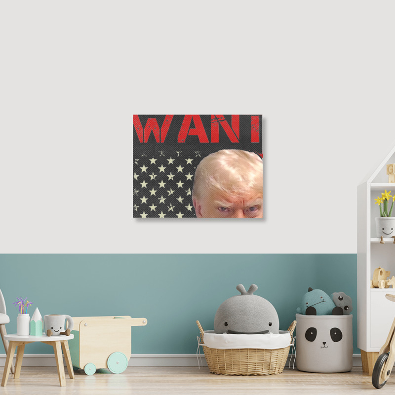 Wanted Donald Trump For President 2024 Usa Flag Landscape Canvas Print | Artistshot