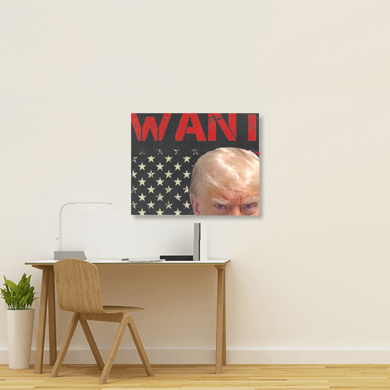 Wanted Donald Trump For President 2024 Usa Flag Landscape Canvas Print | Artistshot