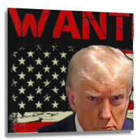 Wanted Donald Trump For President 2024 Usa Flag Metal Print Square | Artistshot