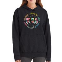 Groovy Wildflower Special Education Teacher Back Vintage Hoodie | Artistshot