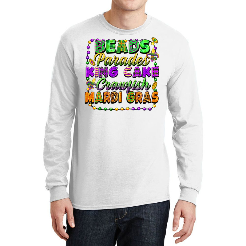 Beads Parades King Cake Crawfish Mardi Gras Long Sleeve Shirts | Artistshot