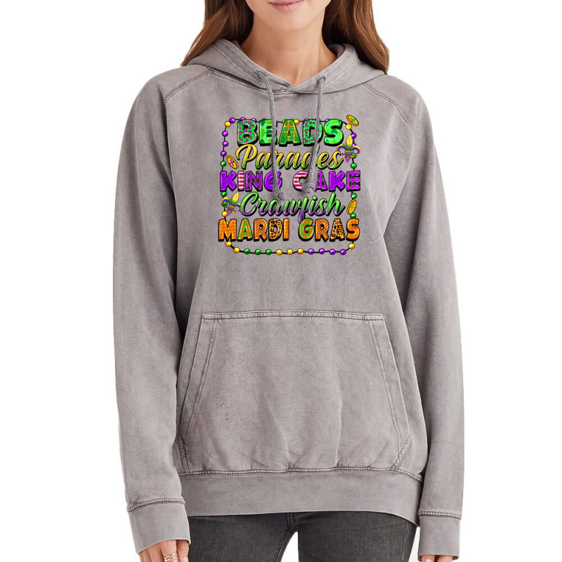 Beads Parades King Cake Crawfish Mardi Gras Vintage Hoodie | Artistshot