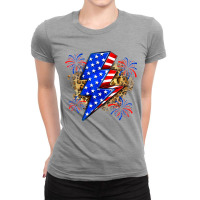 American Lightning Bolt Ladies Fitted T-shirt | Artistshot