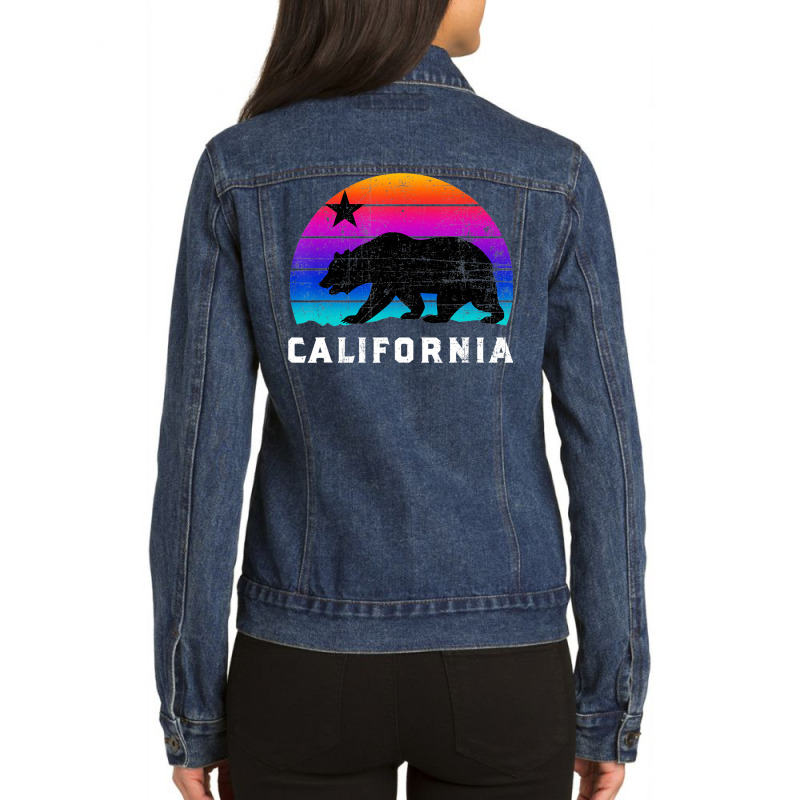 California State, California Bear, Love California Ladies Denim Jacket by time5803 | Artistshot