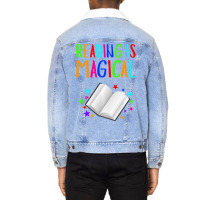 Reading Is Magical I Love To Read Book Lovers Unisex Sherpa-lined Denim Jacket | Artistshot