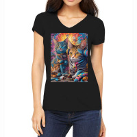 Cats Headphone Women's V-neck T-shirt | Artistshot