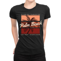 Florida Paradise Palm Beach, East Coast Of The Atl Ladies Fitted T-shirt | Artistshot