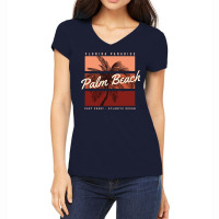 Florida Paradise Palm Beach, East Coast Of The Atl Women's V-neck T-shirt | Artistshot